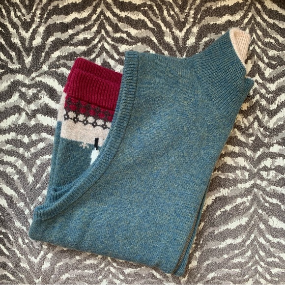 Woolrich—100% Lambswool Sheep Sweater Zipper Vest (Size Medium) - Picture 7 of 7